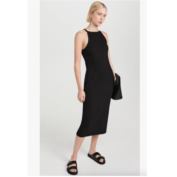 Standard James Perse Stretch Cotton Jersey High Neck Tank Dress,Black M/US 6 NWT - Picture 1 of 9